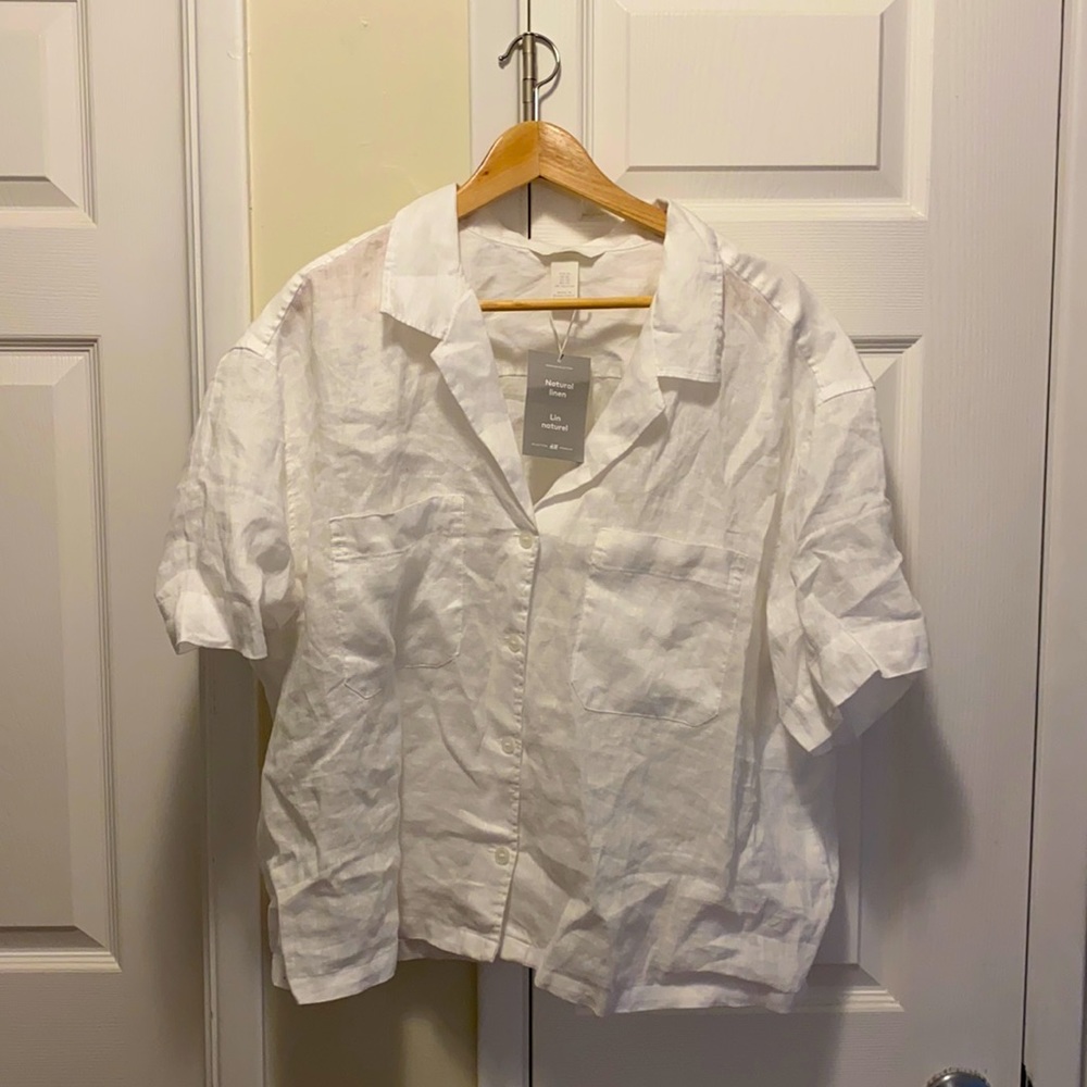 Oversize White Linen Shirt